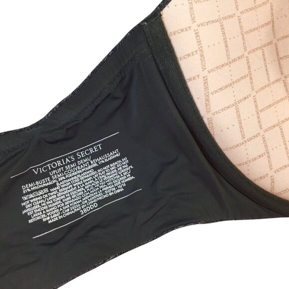 Victoria's Secret Uplift Semi Demi 38DDD Underwire Lined Gray/Black Convertible - Picture 6 of 6